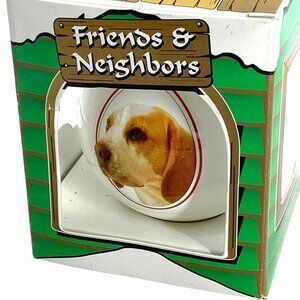 Vtg Beagle Dog Ornament Friends & Neighbors People Who Love Animals 3" Diameter
